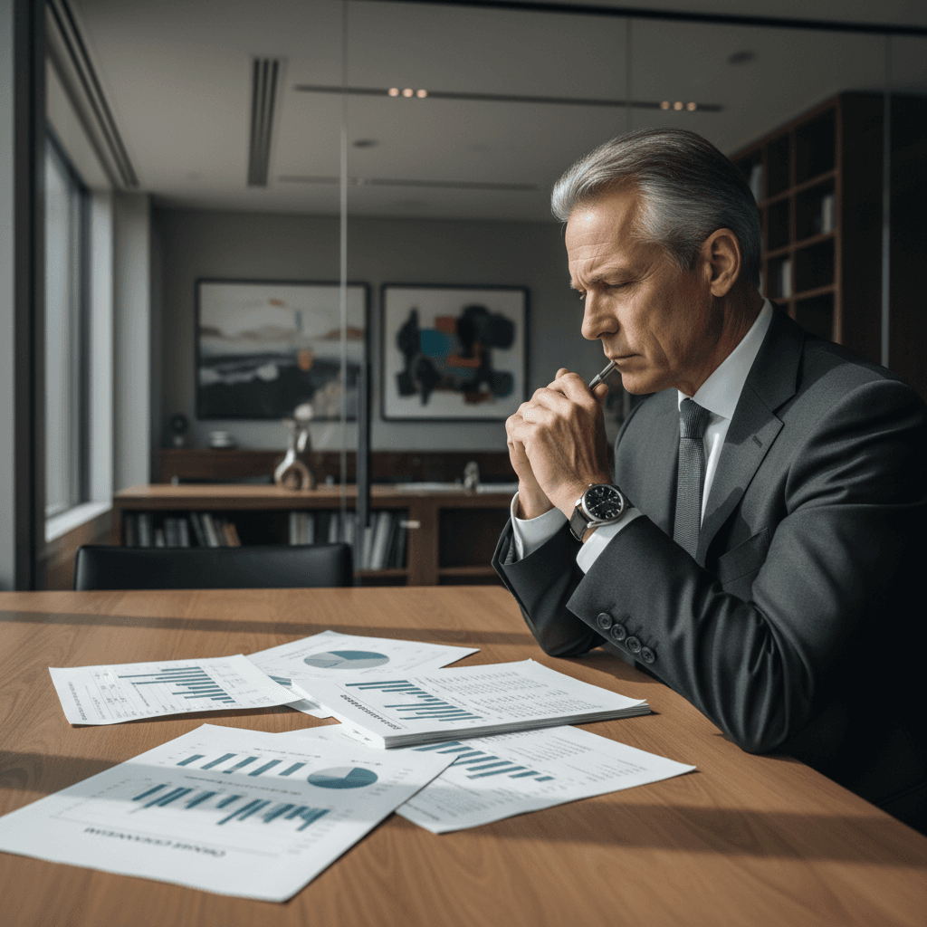 Revenue leader reviewing executive intelligence reports
